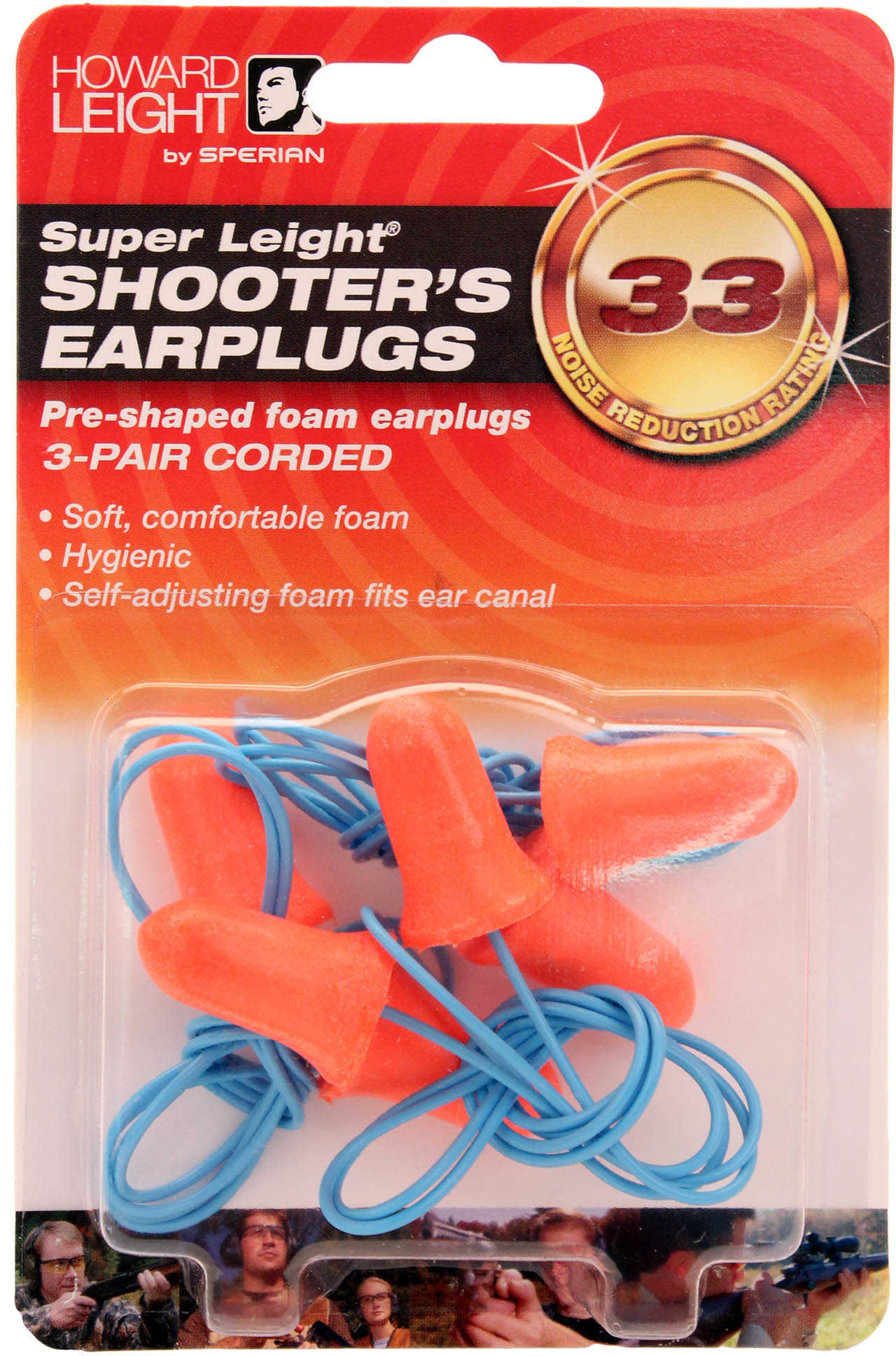 Howard Leight R01180 Single Use Super Earplugs 33 dB Red Plugs/Blue Cord