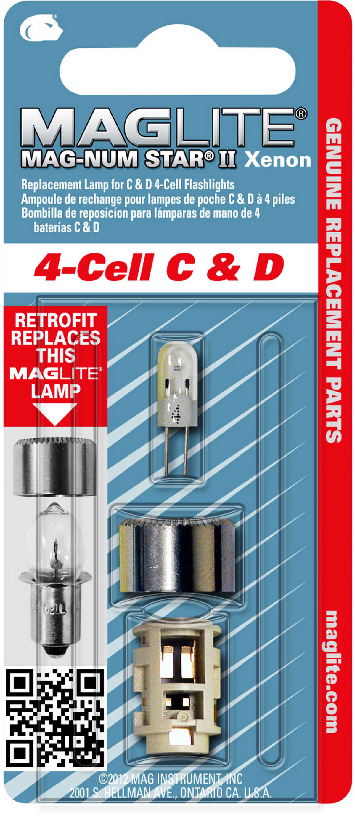 MagLite Replacement Lamps For C & D 4-Cell Flashlights Md: LMSA401