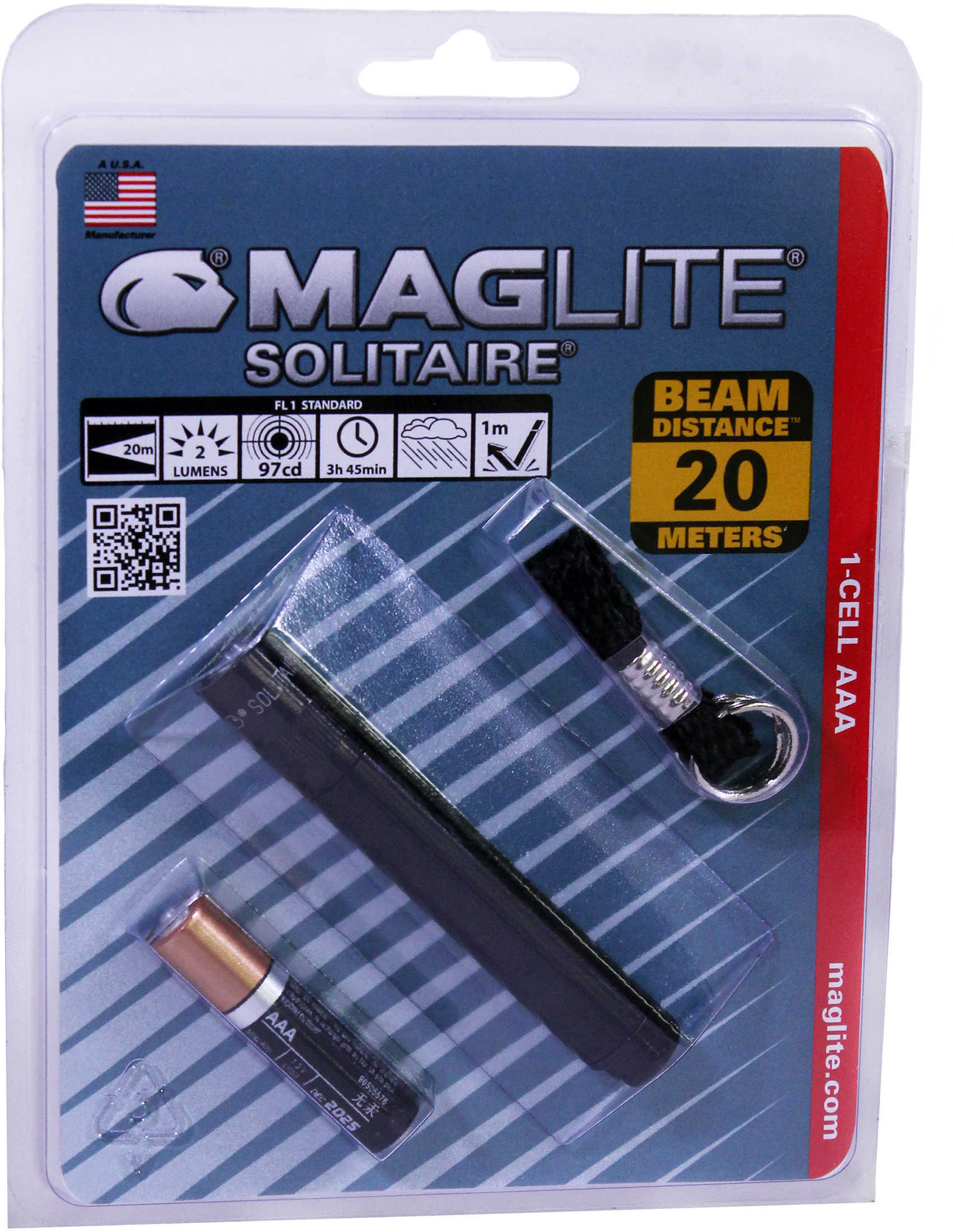 MagLite Black Flashlight Blister Package Md: K3A016