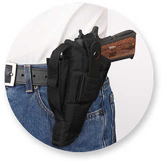 Bulldog Cases Black Nylon Pistol Holster For 2 1/2-3 3/4" Barrel Autos Md: FSN3