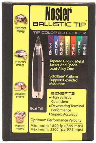 Nosler Spitzer Hunting Ballistic Tip 30 Caliber 125 Grain 50/Box Md: 30125 Bullets