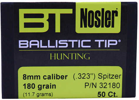 Nosler Spitzer Hunting Ballistic Tip 30 Caliber 180 Grain 50/Box Md: 30180 Bullets