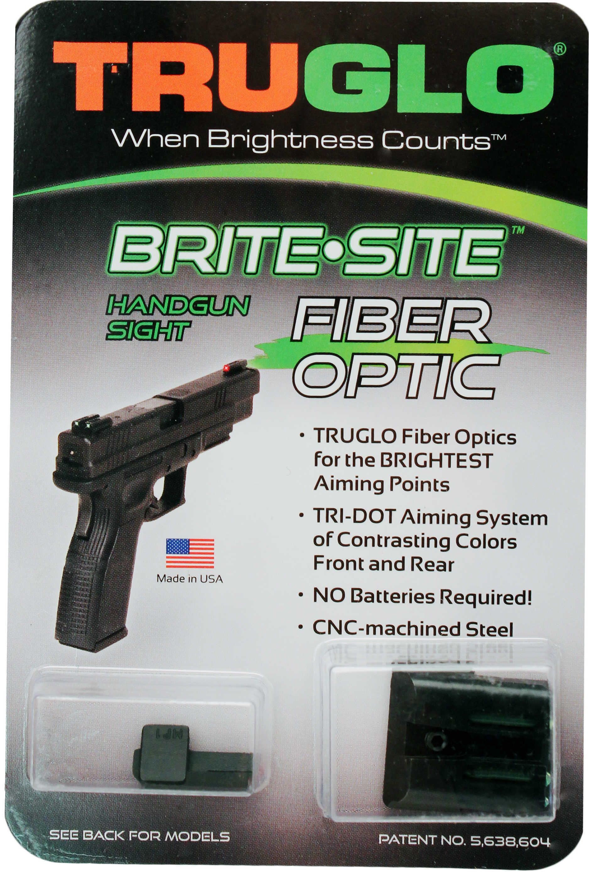 Truglo TG131MP Brite-Site Fiber Optic Set S&W M&P Red Front/Green Rear Black