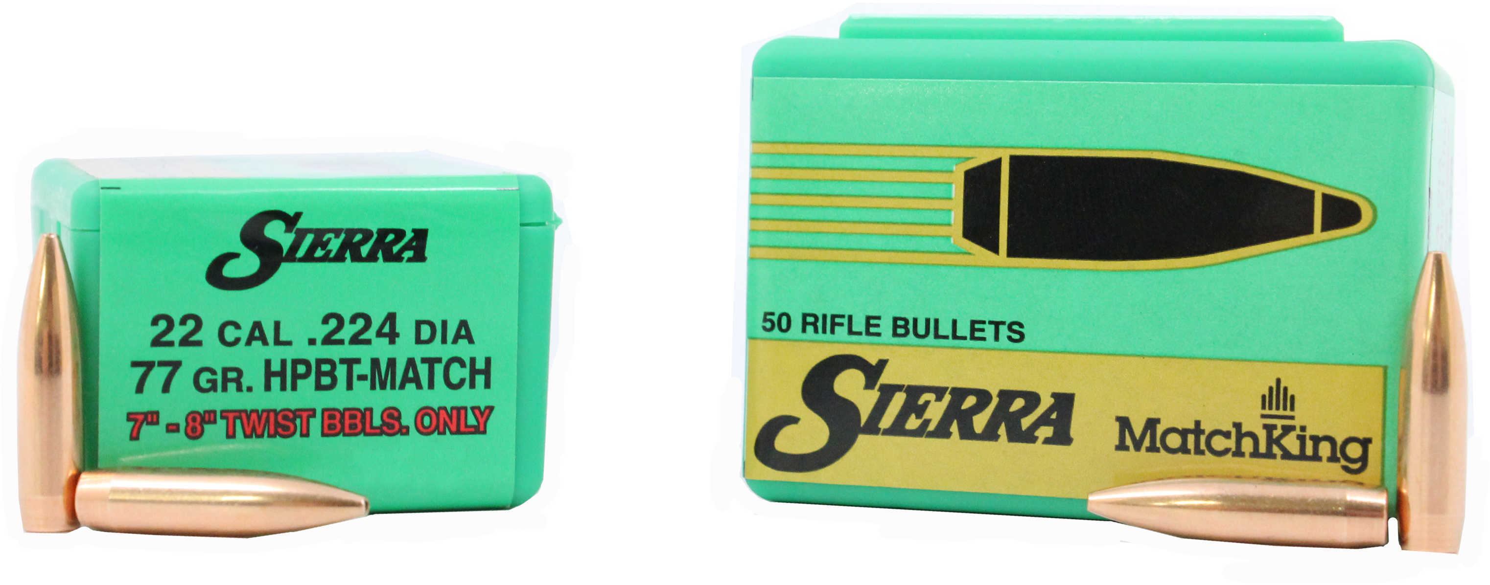 Sierra 9377T MatchKing 22 Caliber .224 77 GR Hollow Point Boat Tail (HPBT) 50 Box