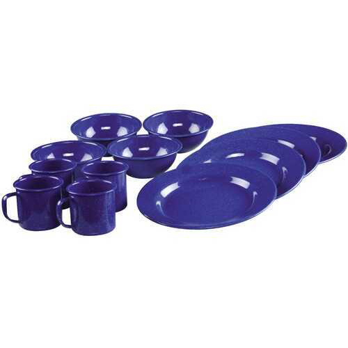 Coleman 12 Piece Enamelware Dining Set Blue 2000016404