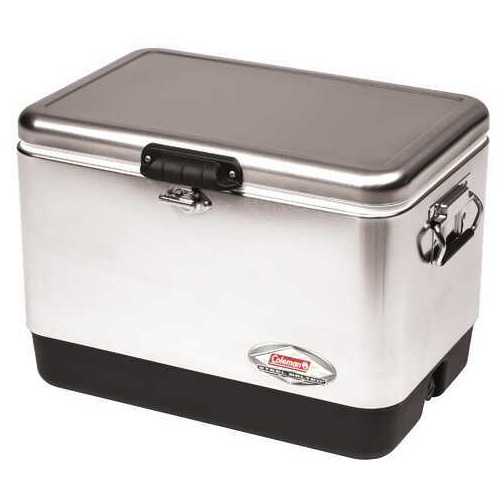 Coleman 54 Qrt Steel Belted Cooler Stainless 6155B707