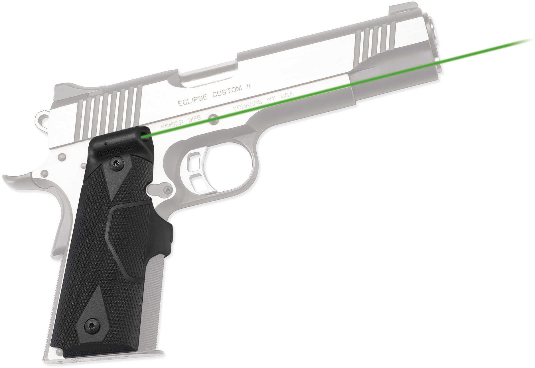 Crimson Trace Lg401g Lasergrips Green 1911 Grip Black