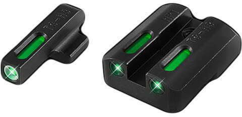 Truglo TG13HP1A Brite-Site TFX Day/Night Sights HK P30 Tritium/Fiber Optic Green w/White Outline Front Rear Black