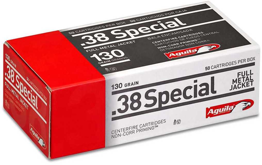 38 Special 130 Grain Full Metal Jacket 50 Rounds Aguila Ammunition