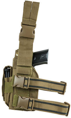 NcStar Drop Leg Universal Pistol Holster, PVC Fabric, Tan Md: DVDLHOL2954T