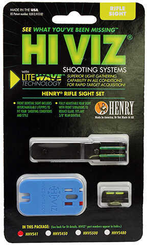 Hiviz HHVS41 LiteWave Henry Lever Fiber Optic Set Front Green/Red/White Rear Black