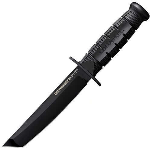 Cold Steel Cs-39LSFCT Leatherneck 7" Fixed Plain Tanto Black Matte Powder Coat German D2 Blade/Black Deep Checkere