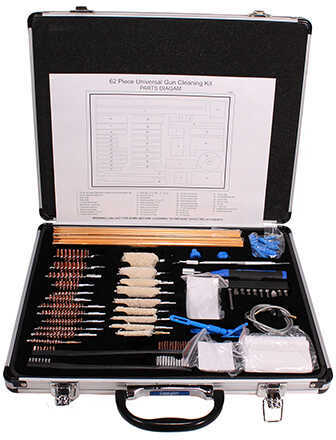 Gunmaster Super Deluxe Universal Gun Cleaning Kit Aluminum Case 62 pc.