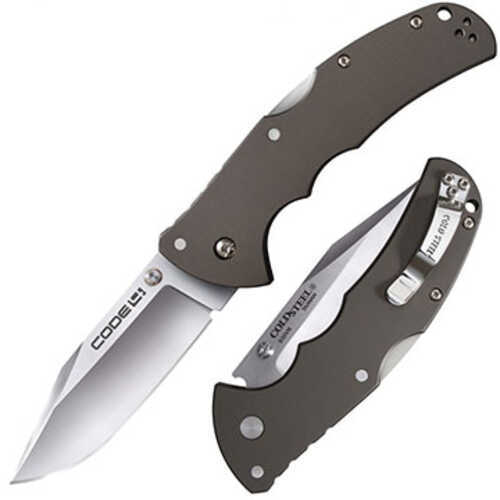 Cold Steel Cs-58Pc Code 4 3.50" Folding Clip Point Plain S35VN Stainless Blade Gun Metal Gray Aluminum Handle