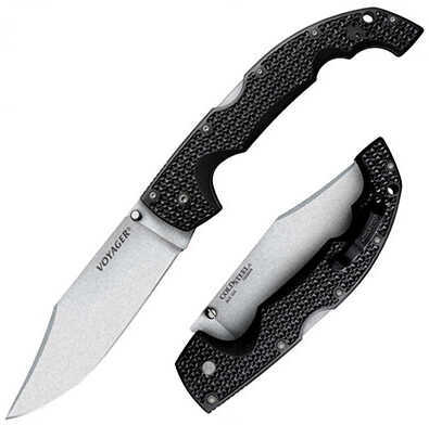 Cold Steel Cs-29AXC Voyager Xl Clip Point 5.50" Folding Plain AUS 10A Blade Black Griv-Ex Handle