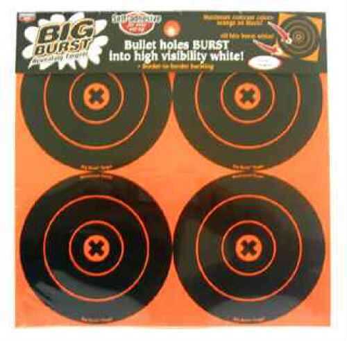 Birchwood Casey 36612 Big Burst Self-Adhesive Paper 6" Bullseye Orange/Black 3 Pack