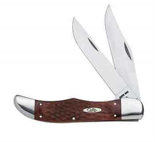 Case 00189 Hunter 4.10" Folding Clip/Skinner Plain Tru-Sharp SS Blade Jigged Rosewood Handle