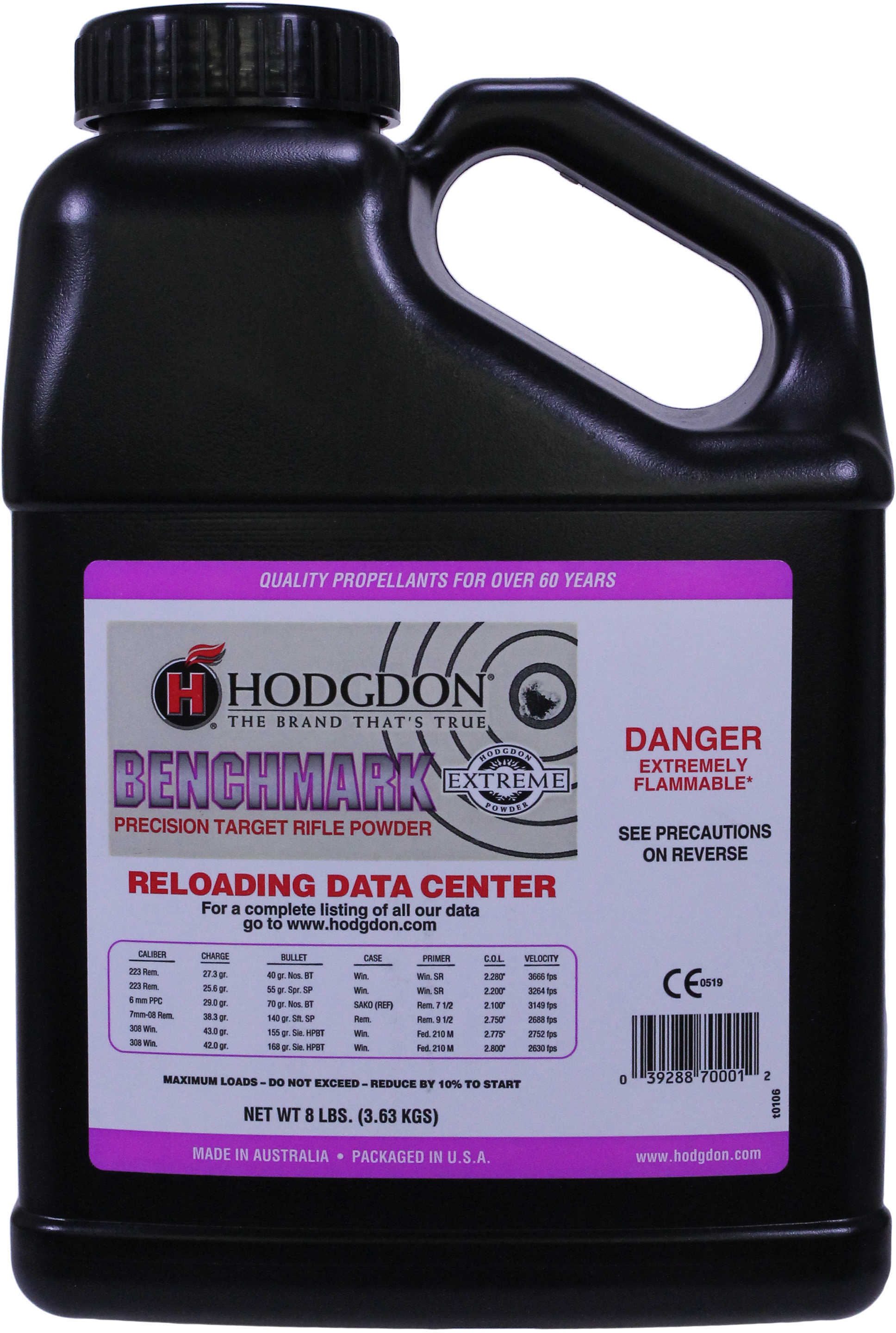 Hodgdon Benchmark Smokeless Powder 8 Lbs