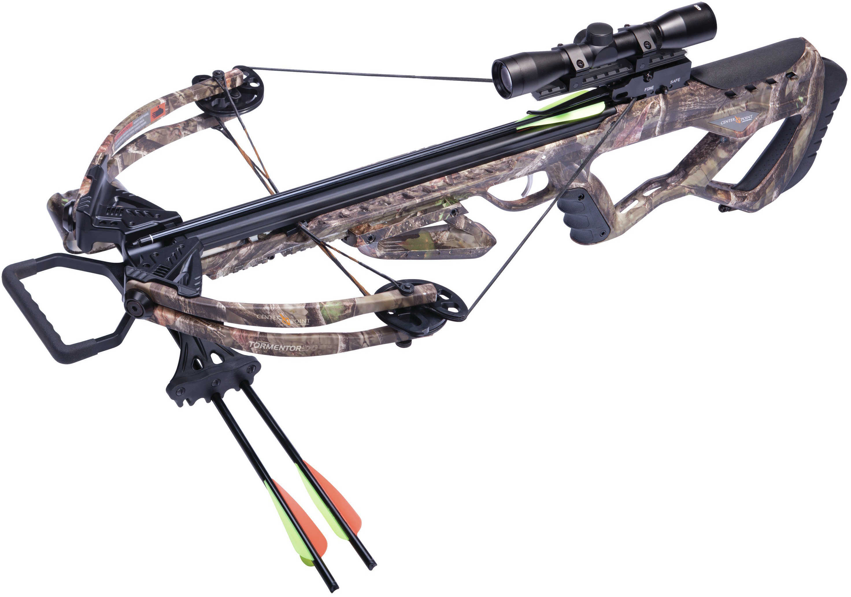 Center Point Crossbow Tormentor 370 Camo With 4X Scope Model: AXCT185CK