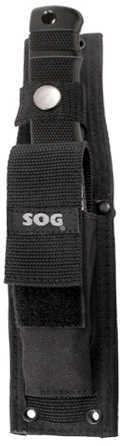 S.O.G SOG-M37N-CP Seal Pup 4.75" Fixed Clip Point Part Serrated Powder Coated AUS-8A SS Blade Black W/Raised Diamond Pat