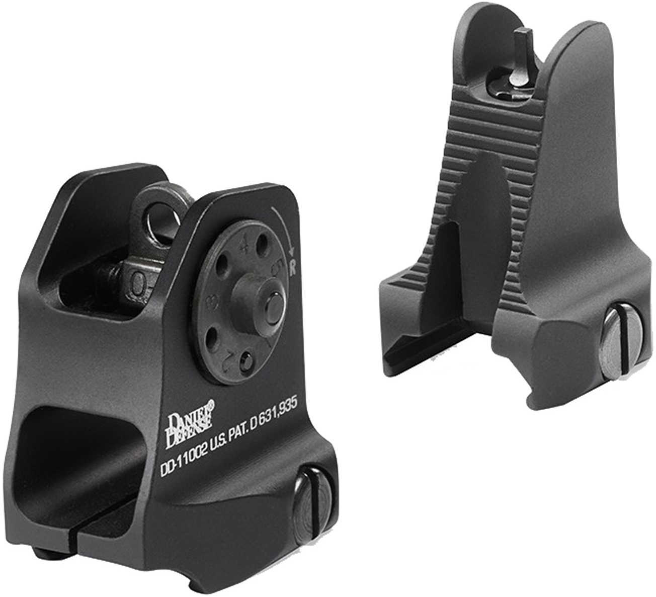 Daniel Defense 1908809116 Rock and Lock Fixed Front/Rear Sights AR-15 Aluminum Black