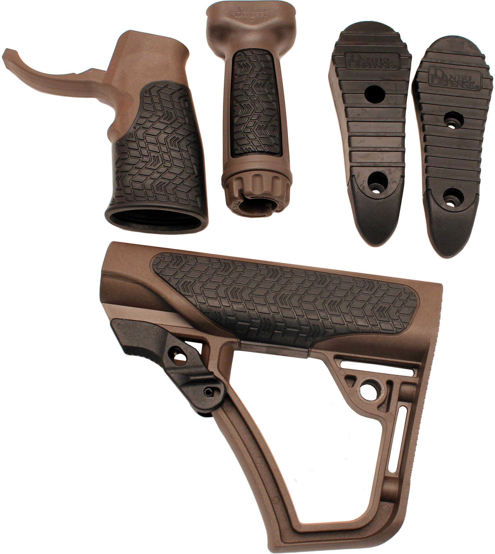 Daniel Defense 281020614501 Collapsible Buttstock/Pistol Grip/VFG AR-15 Glass Reinforced Polymer Brown