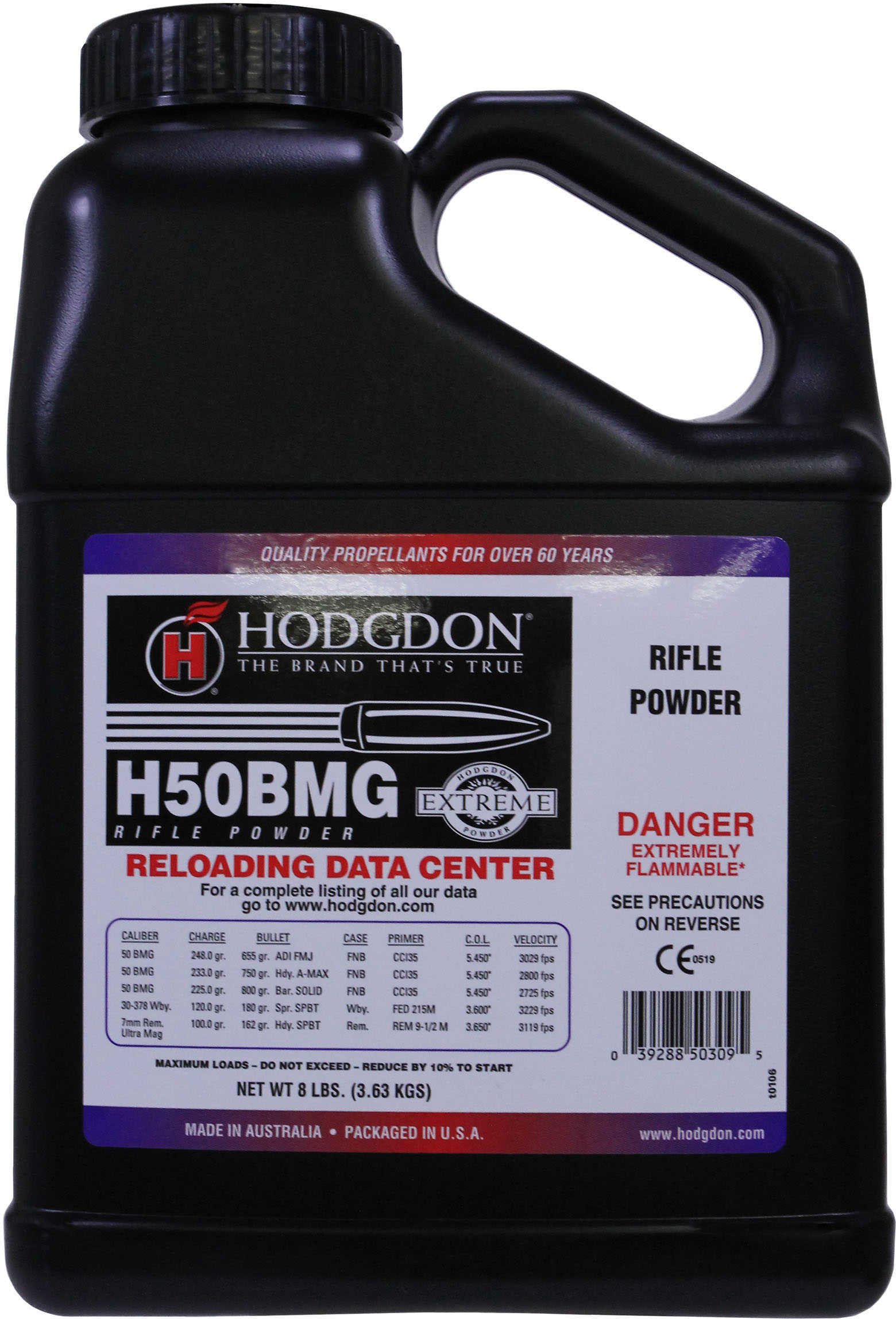 Hodgdon H50BMG Smokeless Powder 8 Lbs