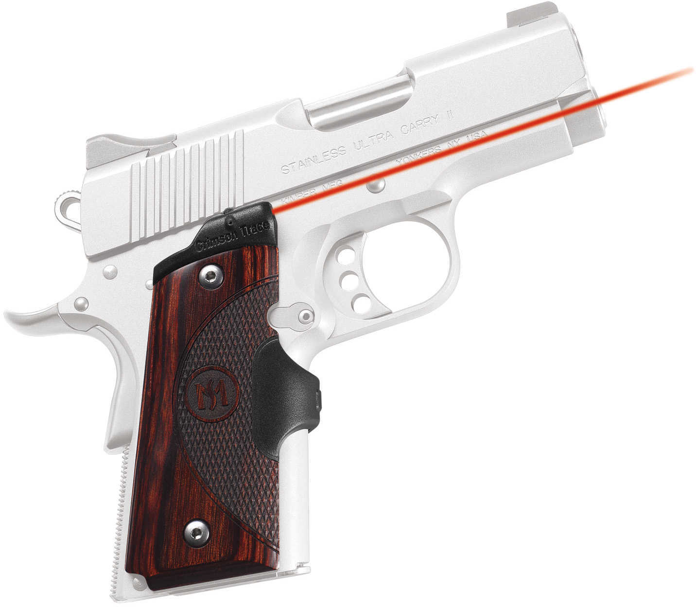 Crimson Trace Lg902 Lasergrips Red Laser 5Mw 633Nm Wavelength, Rosewood Grip Replacements, Fits 1911 Compact