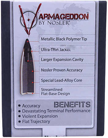 Nosler 6mm .243 Diameter 55 Grain Flat Based Tipped Varmageddon 100 Count