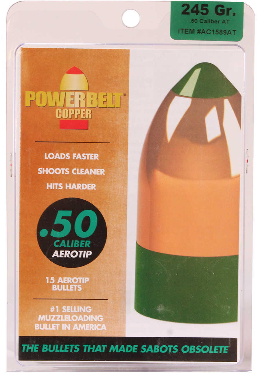 50 Caliber (0.500'') 245Gr Aerotip Copper 15/Pack