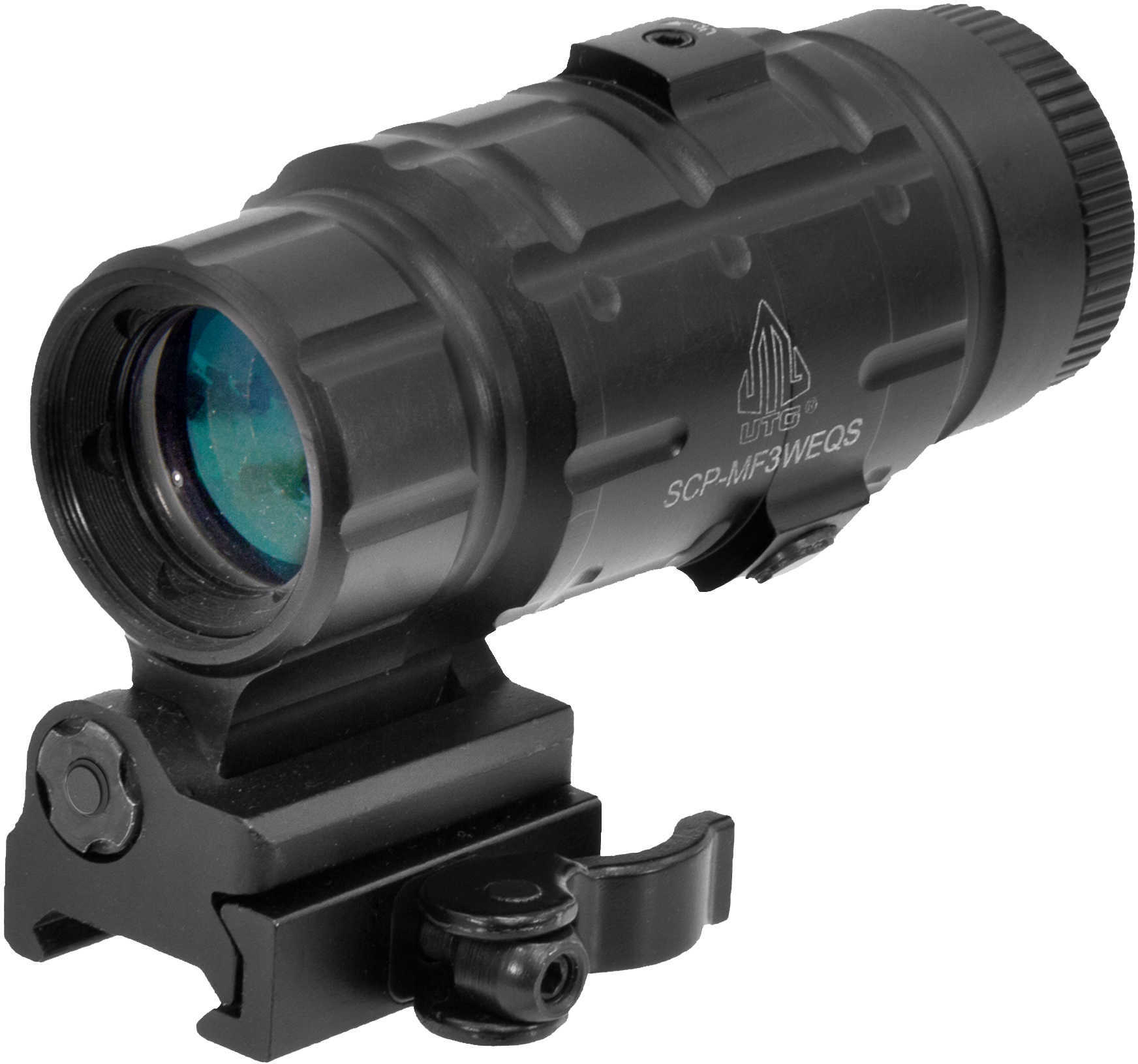 UTG 3X Magnifier with Flip-to-side QD Mount, W/E Adjustable