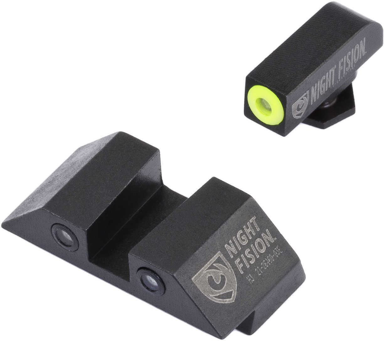 Night Fision GLK00103YGZG Sight Set Square for Glock 17/17L/19/22-28/31-35/37-39 Tritium Green w/Yellow Ou