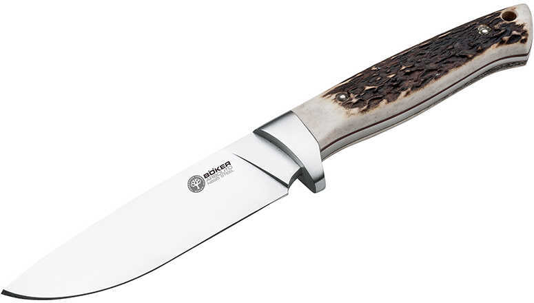 Boker 02BA319H Stag Hunter 3.50" Drop Point Plain N695 Blade 4" Rugged Stag Handle