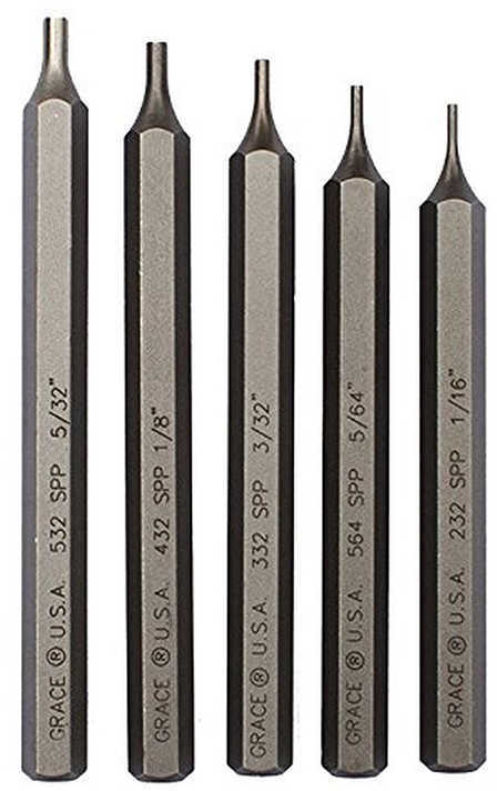 Grace USA Starter Short Pin Punch Set Steel 5Pc