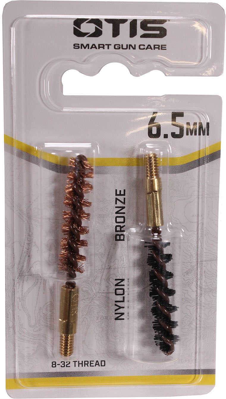 Otis FG265Nb Bore Brush Set 6.5mm/264 Cal/260 8-32 Thread 2" Long Bronze/Nylon Per Pkg