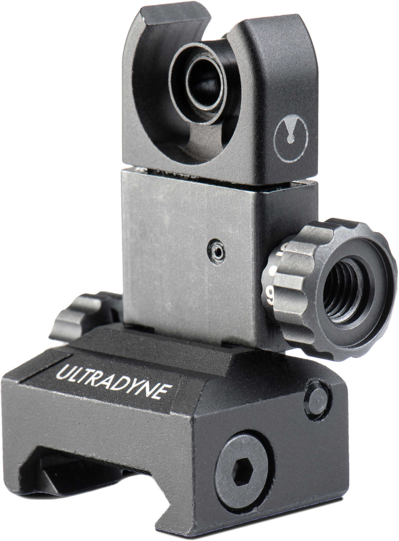 Ultradyne USA C4 Folding Rear Sight Fits Picatinny Rails Black 2.5 oz. 4140 CrMo Steel UD10400