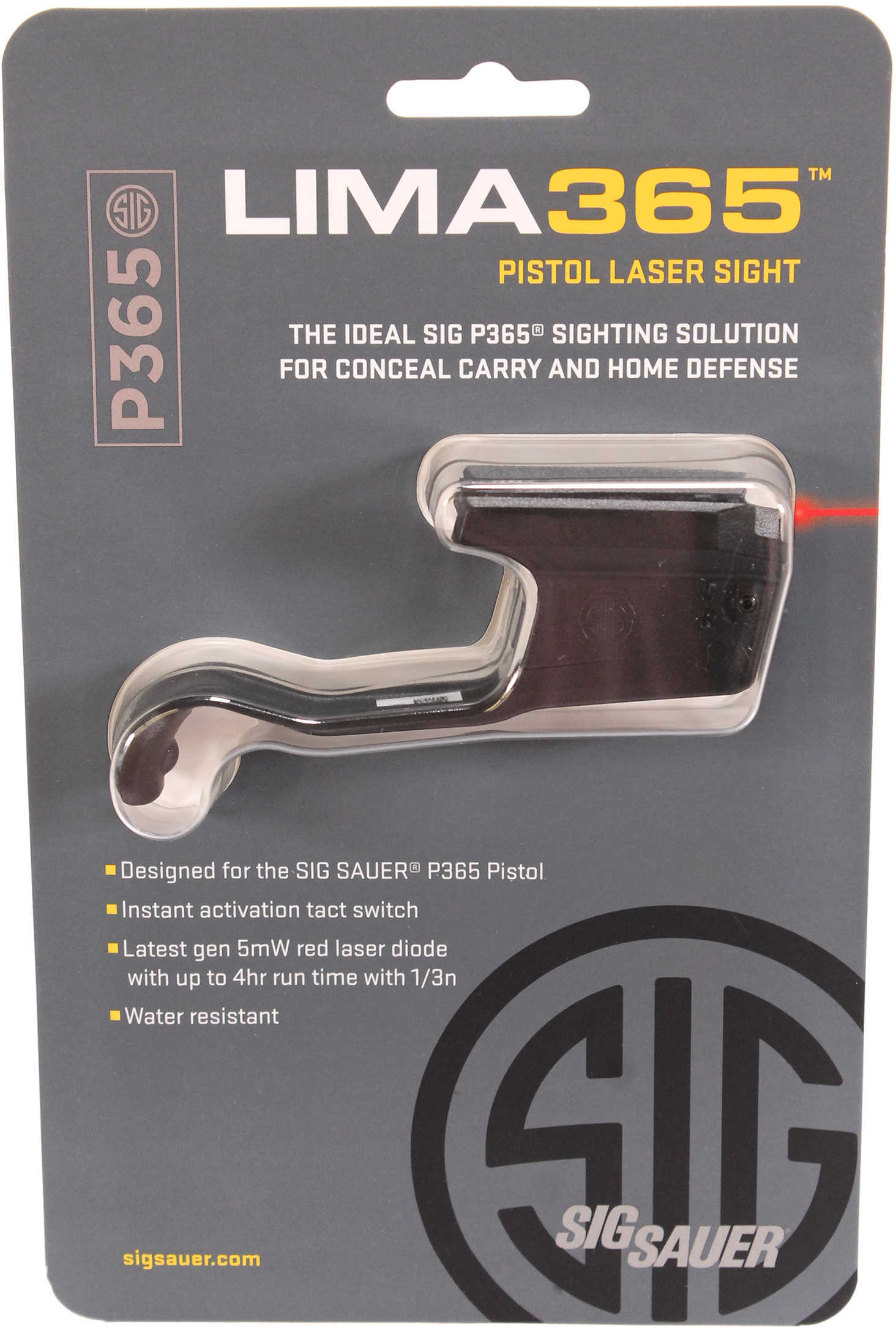 Sig Sauer Electro-Optics SOL36501 Lima365 Laser Grip Module Red P365 Black Polymer