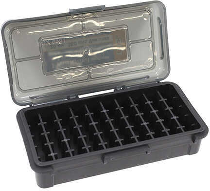 Frankford Arsenal Hinge-Top Ammo Box 501 50 Rounds Fits 32ACP 380 Auto and 9MM Smoke Gray Plastic 1083783