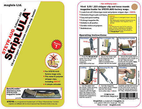 Maglula Lu54B Loader StripLULA Steyr Aug 10-Round 223 Remington/5.56 Nato Polymer