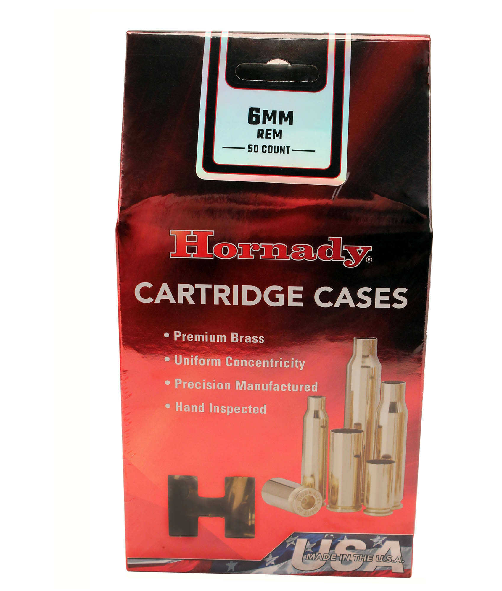 Hornady 6mm Remington Unprimed Rifle Brass 50 Count