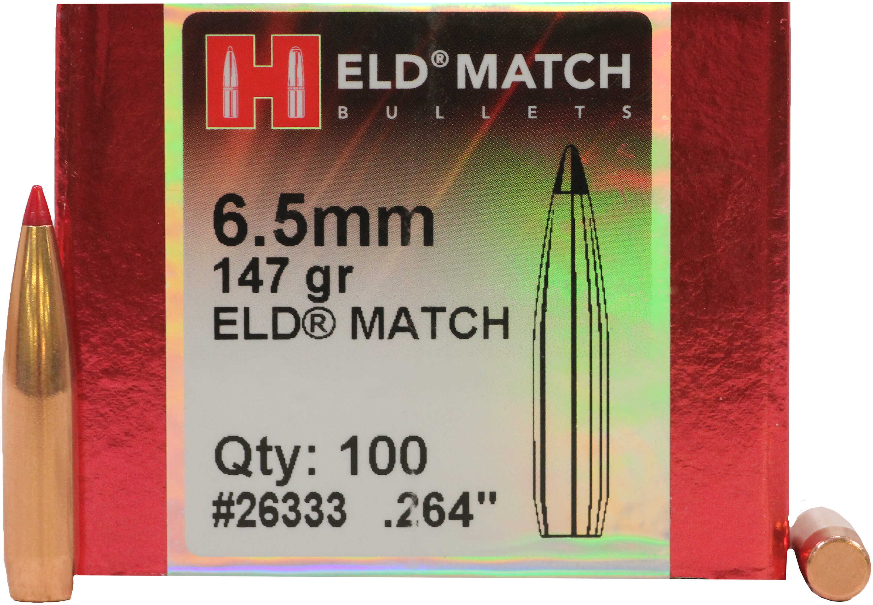 Hornady 6.5mm .264 Diameter 147 Grain ELD Match 100 Count