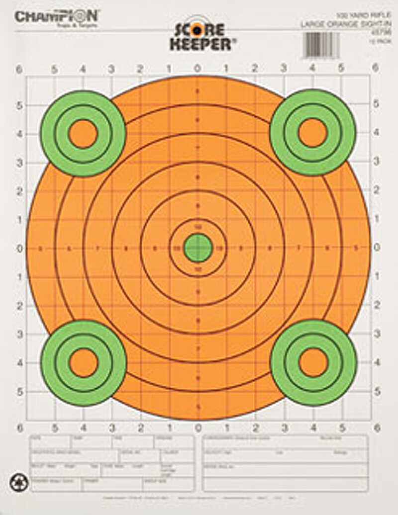 Champion Targets 45796 Score Keeper 100 yds Large Green/Orange 12 Pk