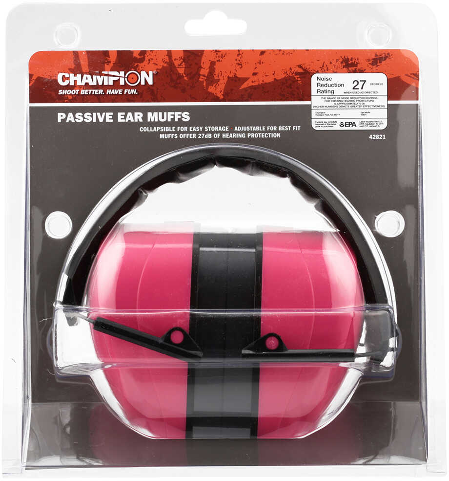 Champion Traps & Targets Passive Earmuff Pink 27NRR 42821