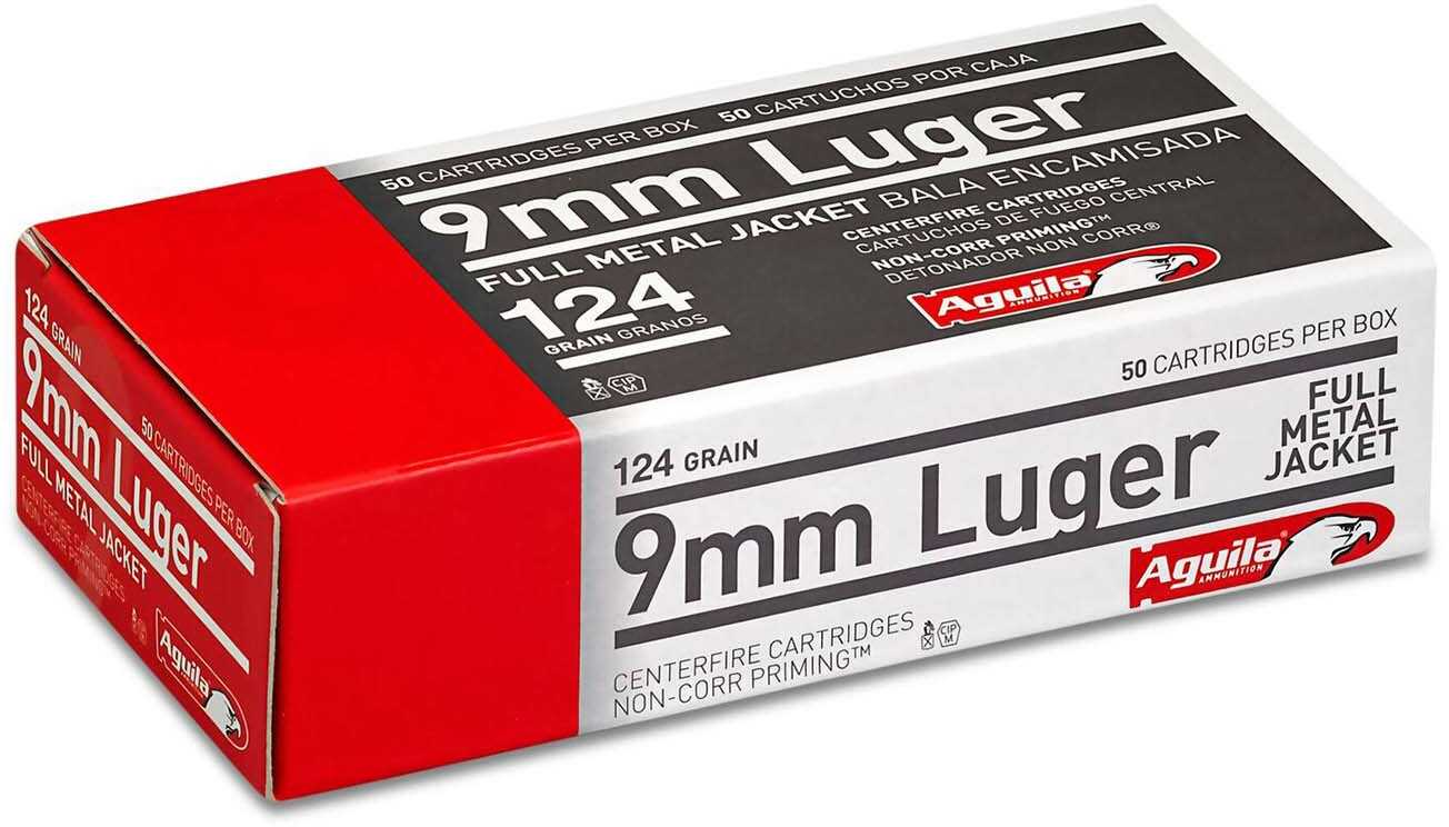 Aguila Ammo 9MM FMJ 124Gr 50Rd/Bx