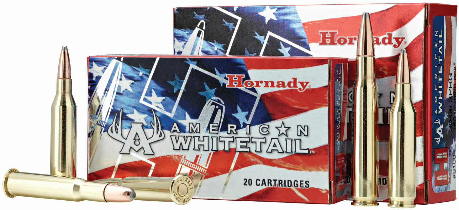 Hornady American Whitetail Rifle Ammunition .30-06 Sprg 150 Gr SP 2637 Fps - 20/Box