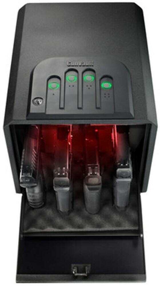 GunVault MultiVault 4-Pistol Instant Access Safe Matte Black Backlit NoEyes Keypad Battery Not Included GV2050-19-STD