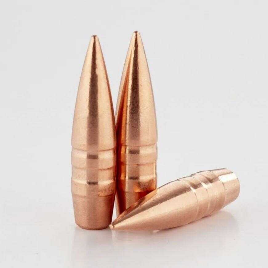 30 Caliber (0.308'') Match Solid Copper Boat Tail Bullets