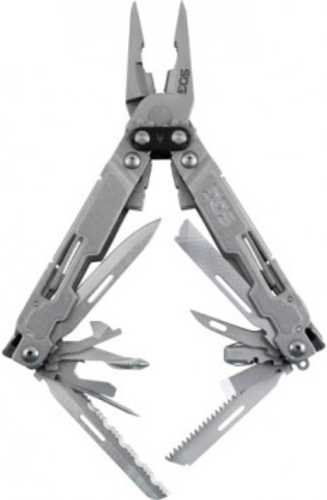 S.O.G SOG-Pa2001-C PowerAccess Deluxe Stone Washed Stainless Steel W/Sheath