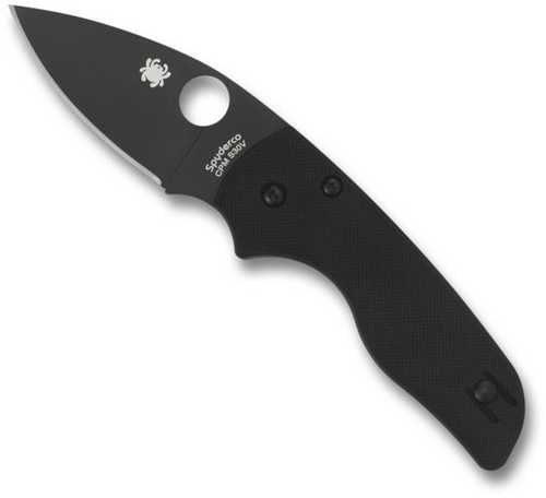 Spyderco C230GPBBK Lil' Native 2.42" Folding Plain Black DLC CPM S30V SS Blade/Black Textured G10 Handle Includes Pocket