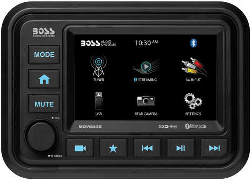 Boss Audio Bluetooth (Audio Streaming) Marine Gauge Digital Media AM/FM Receiver - Black